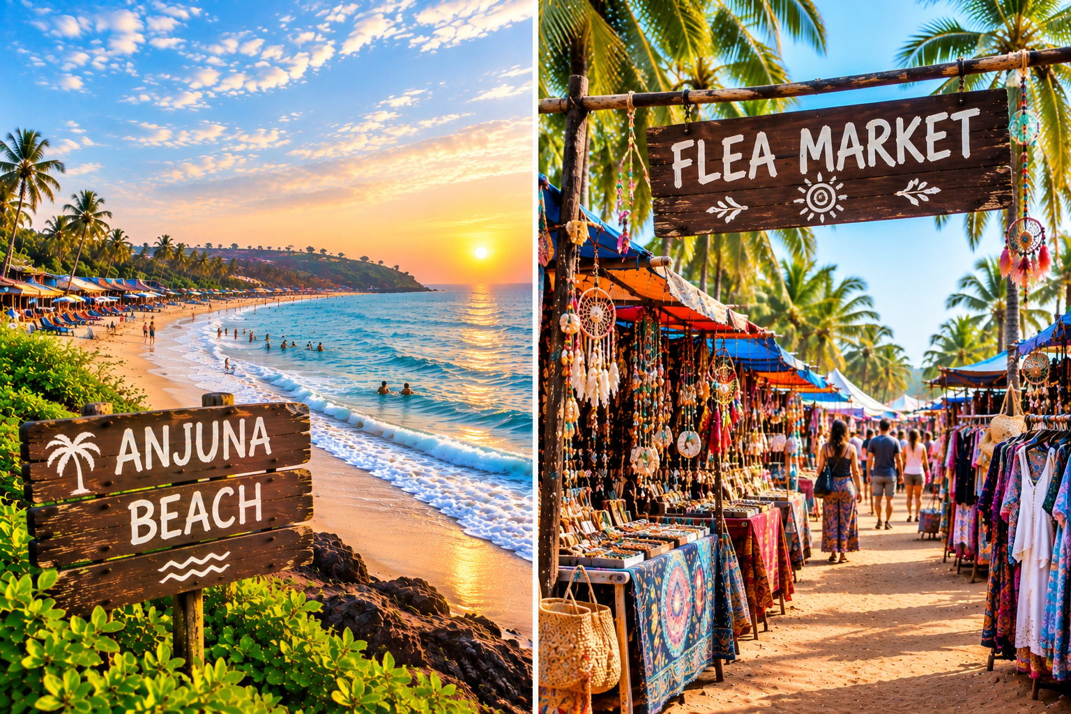 Anjuna Beach and Flea Market
