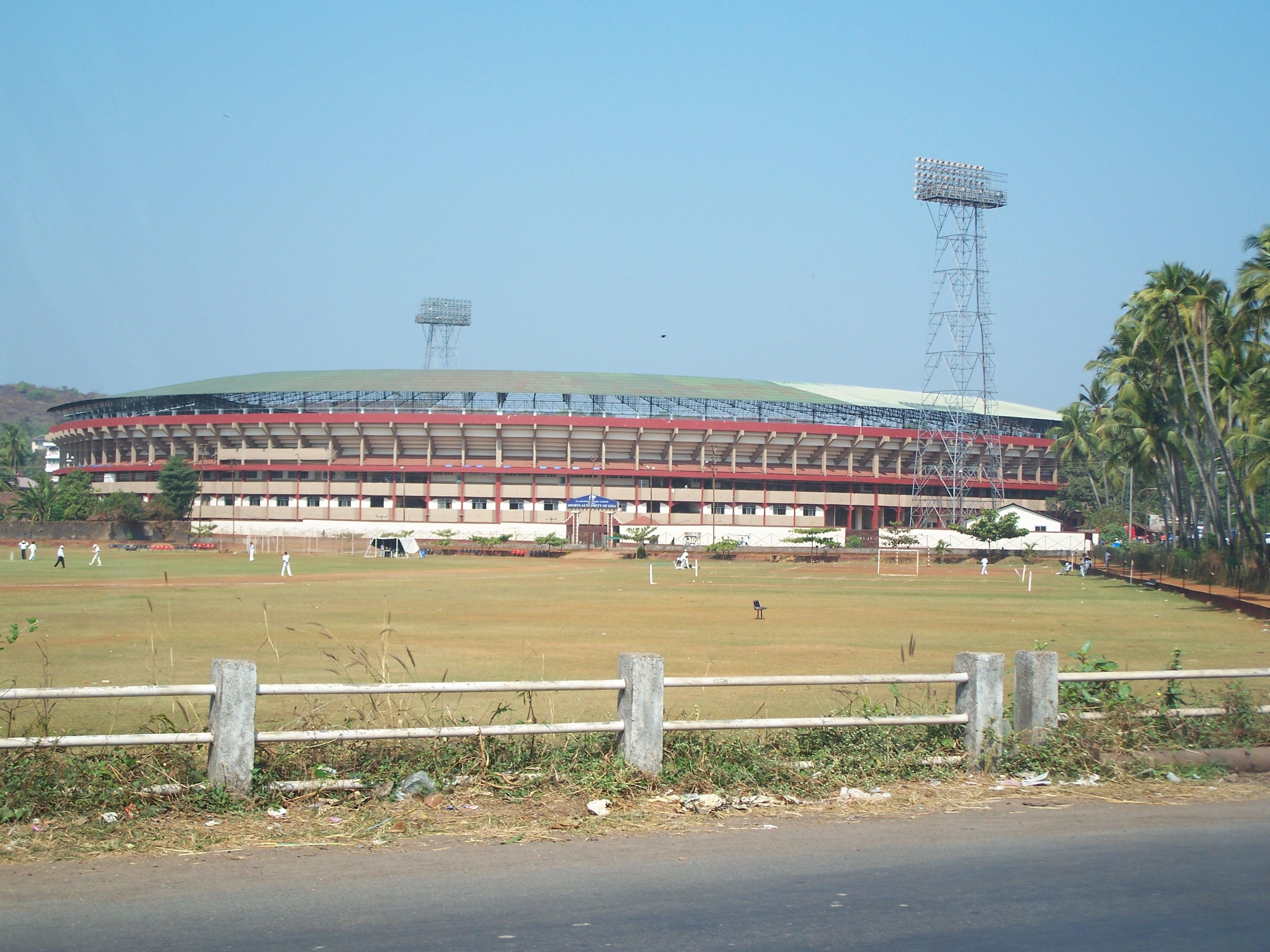 Exterior view of Fatorda (Nehru) Stadium, the sports complex in Margao, Goa