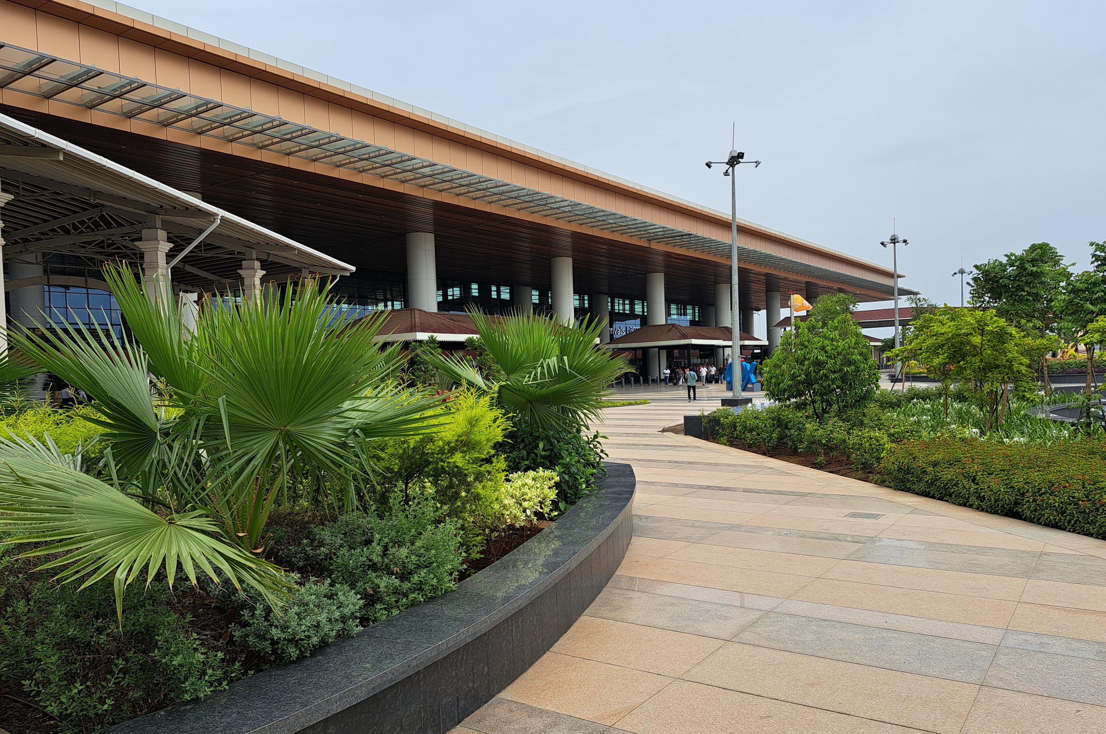 Terminal exterior of Manohar International Airport, Mopa, North Goa