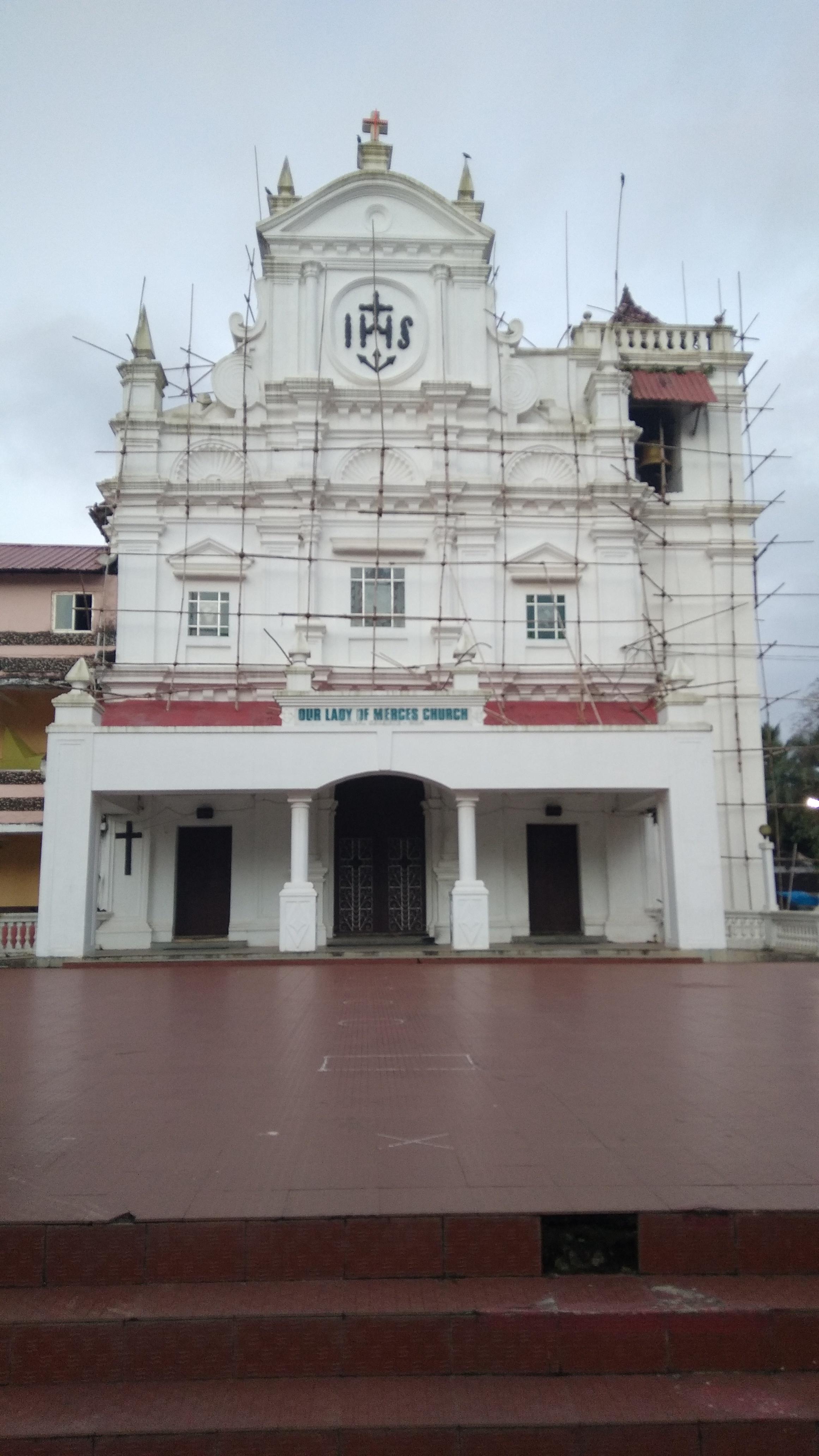 Front facade of Our Lady of Mercy Church (Colva Church), Colva, Goa