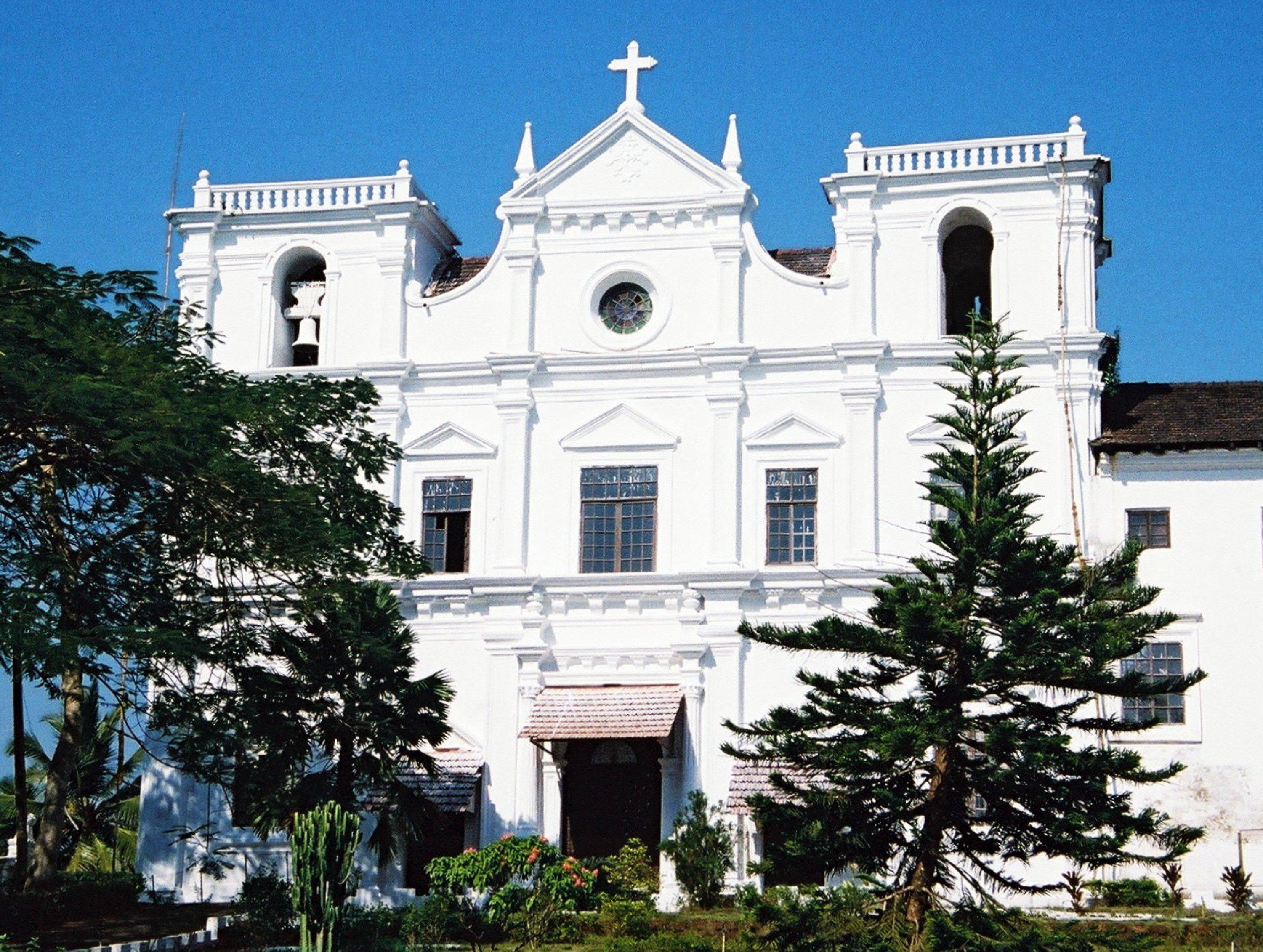 Facade of Rachol Seminary, the historic Portuguese-era seminary and museum in Raia, Goa